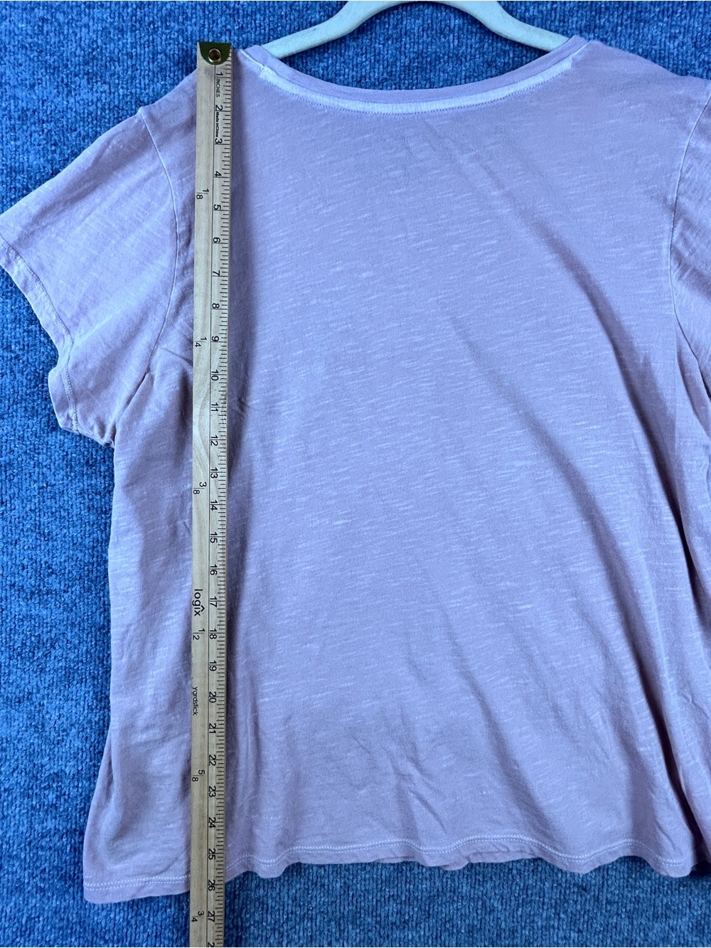 Lucky Brand Dusty Mauve Pink Silver Metallic Floral Lace Patch Tee Size 1X Plus - Picture 7 of 10